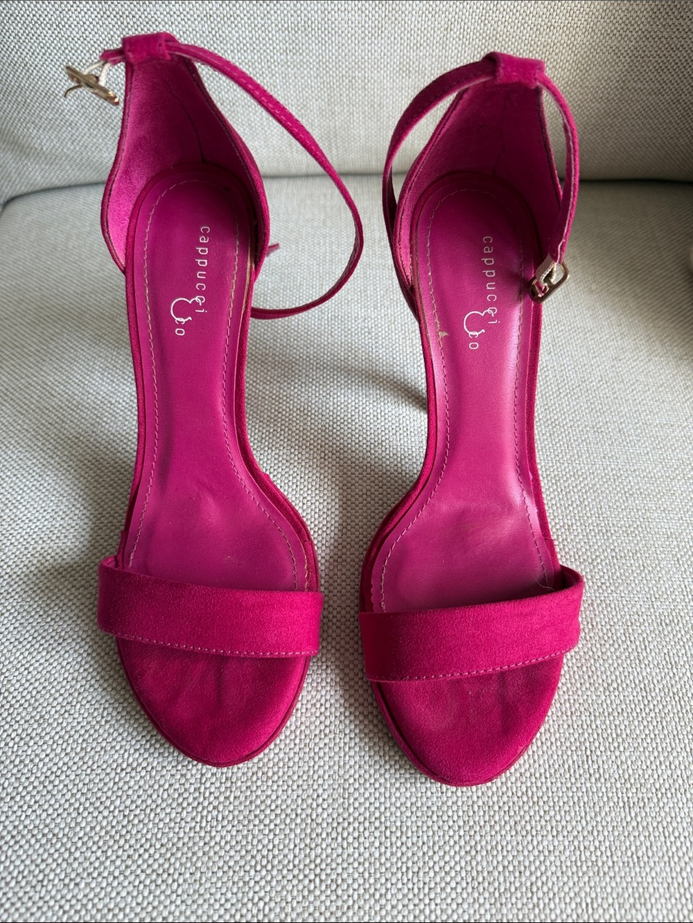 Women's Fuchsia Ankle-Strap Suede Sandals